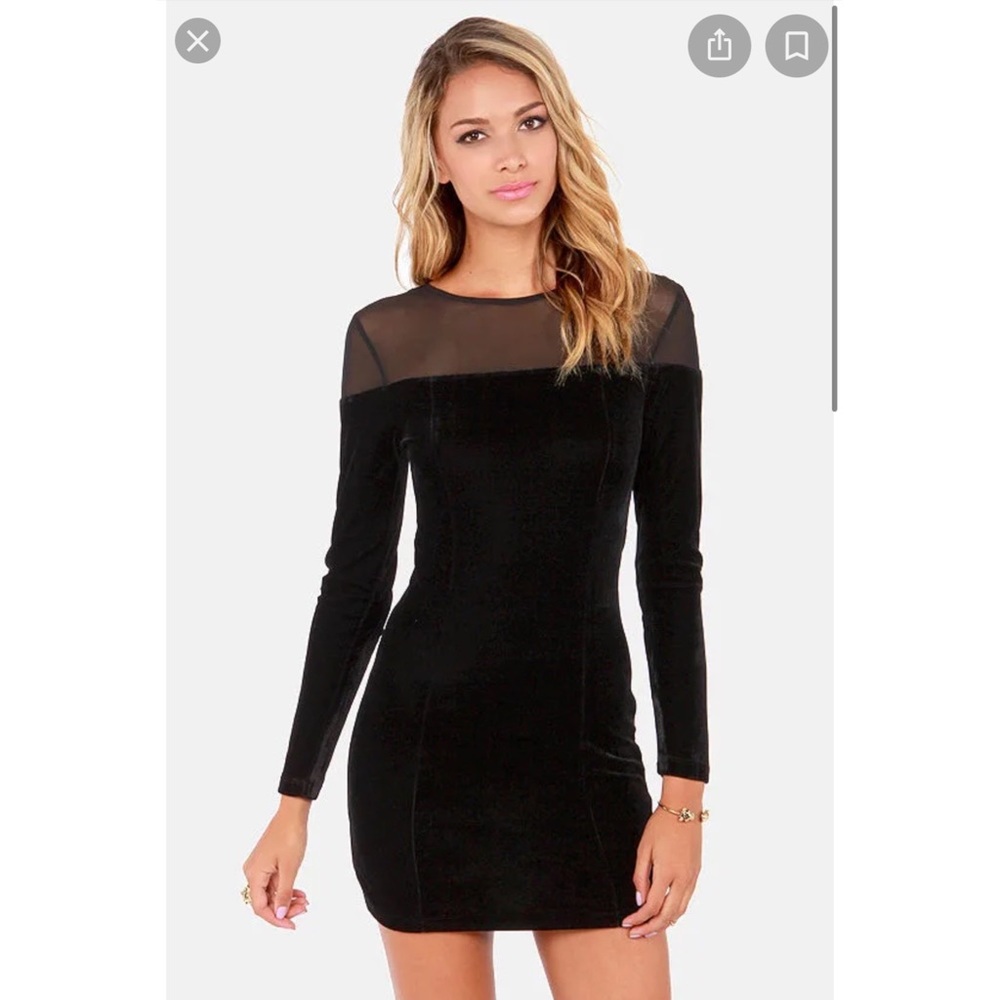 Mink Pink Together At Last Black Velvet Dress
